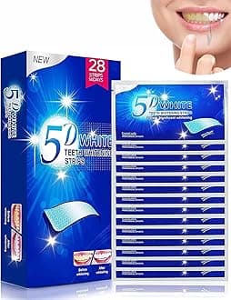 BIGTHREE Teeth Whitening Strips, 5D Tooth Whitening Kits, Safe Effective NonSensitive Home Teeth whitening Strips, Premium Teeth Whitening Strips for Removing Stain, 14 Sets 28pcs
