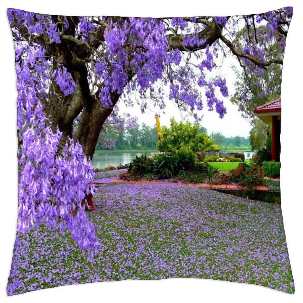 Purple Jacaranda Tree - Throw Pillow Cover Case (18