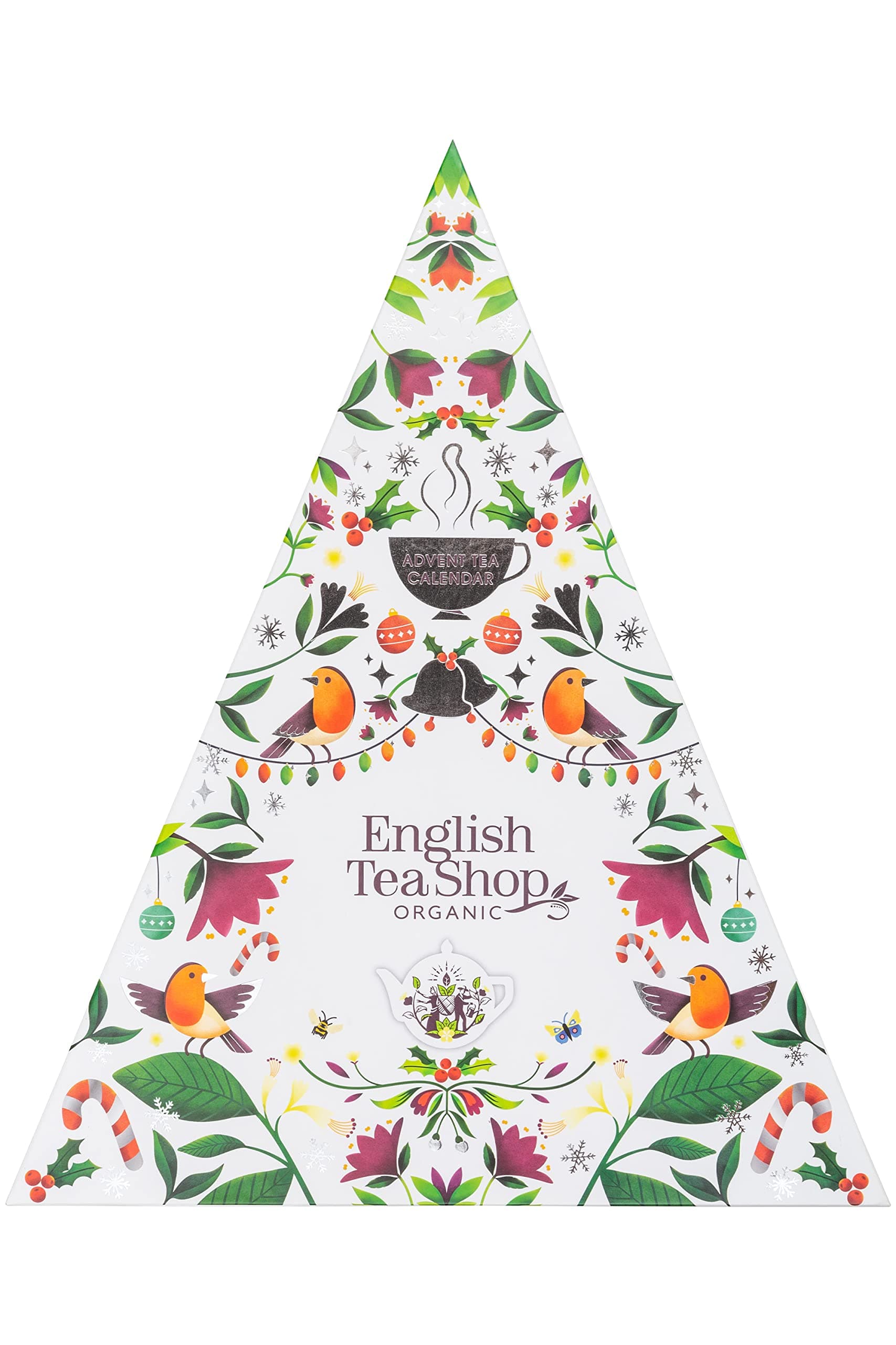 English Tea Shop Advent Calendar Trangular 25 Pyramid Biodegradable Tea Bags