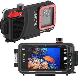 Sealife SportDiver Underwater Smartphone Housing – Dive to 130', Waterproof Photography, Easy Camera Controls, with Leak Alarms, Fits Most Phones