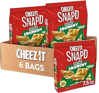 Snap'd Cheese Cracker Chips, Thin Crisps, Extra Crunchy, Sharp White Cheddar (6 Bags)