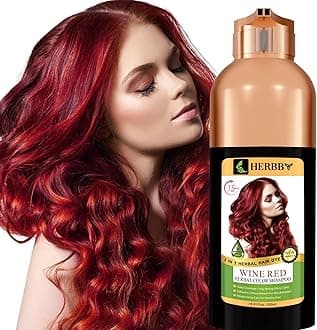 Hair Color Shampoo for Gray Hair Coverage&Color Transform with 9 Herbal Extracts –Long Lasting(6-8 Weeks),Shiny,Evenly Colored,Instant Hair Dye Shampoo&Conditioner, 500 Ml (WINE RED COLOR)