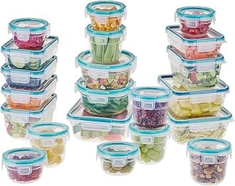 Snapware Total Solution (21-Pack) Large Plastic Food Storage Containers Set, Meal Prep Containers with BPA-Free Lids & 4 Locking Tabs, Microwave, Dishwasher, and Freezer Safe