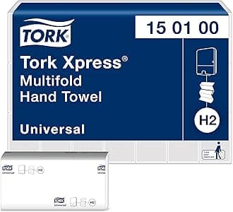 Tork Xpress Multifold Paper Hand Towels 150100 - H2 Universal Folded Hand Towels for Commercial Dispensers - Economic, 1-Ply, White - 21 x 230 Sheets