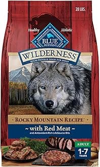 Blue Buffalo Wilderness Rocky Mountain Recipe High Protein Natural Adult Dry Dog Food, Red Meat with Grain 28 lb Bag