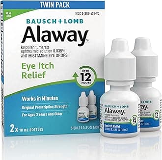 Alaway Antihistamine Eye Drops for Itchy Eyes, Fast-Acting, Up to 12-Hour Eye Itch Relief, Clinically Tested Prescription-Strength Formula, 0.34 Fl Oz (Pack of 2)
