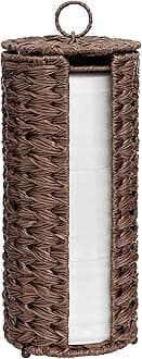 Toilet Paper Storage Basket with Lid, Toilet Paper Holder Stand, Waterproof Organizer for Bathroom, Bathroom Baskets for 3 Mega Rolls, Brown