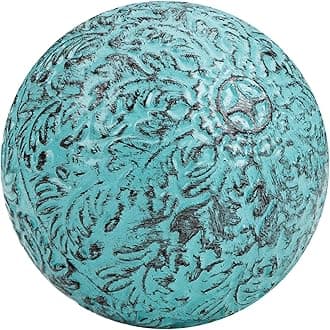 Everydecor Decorative Blue Metal Sphere