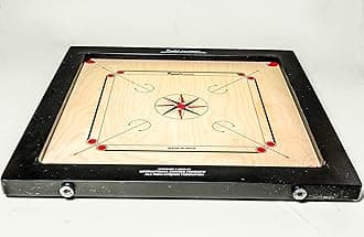 Precise Champion Bulldog Jumbo English Ply Wood Carrom Game Board with Coin, Striker and Powder, 12 mm