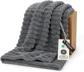Bedsure GentleSoft Frost Gray Fleece Blanket for Couch - Cozy Soft Blankets for Women, Cute Small Throws for Girls, 50x70 Inches