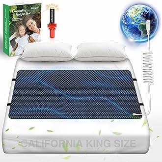 Dragsui Grounding Mat for Bed, Grounding Pad for Sleep, Anti-Slip PU Leather Grounding Mattress with Grounding Cord, 27''×72‘’, California King