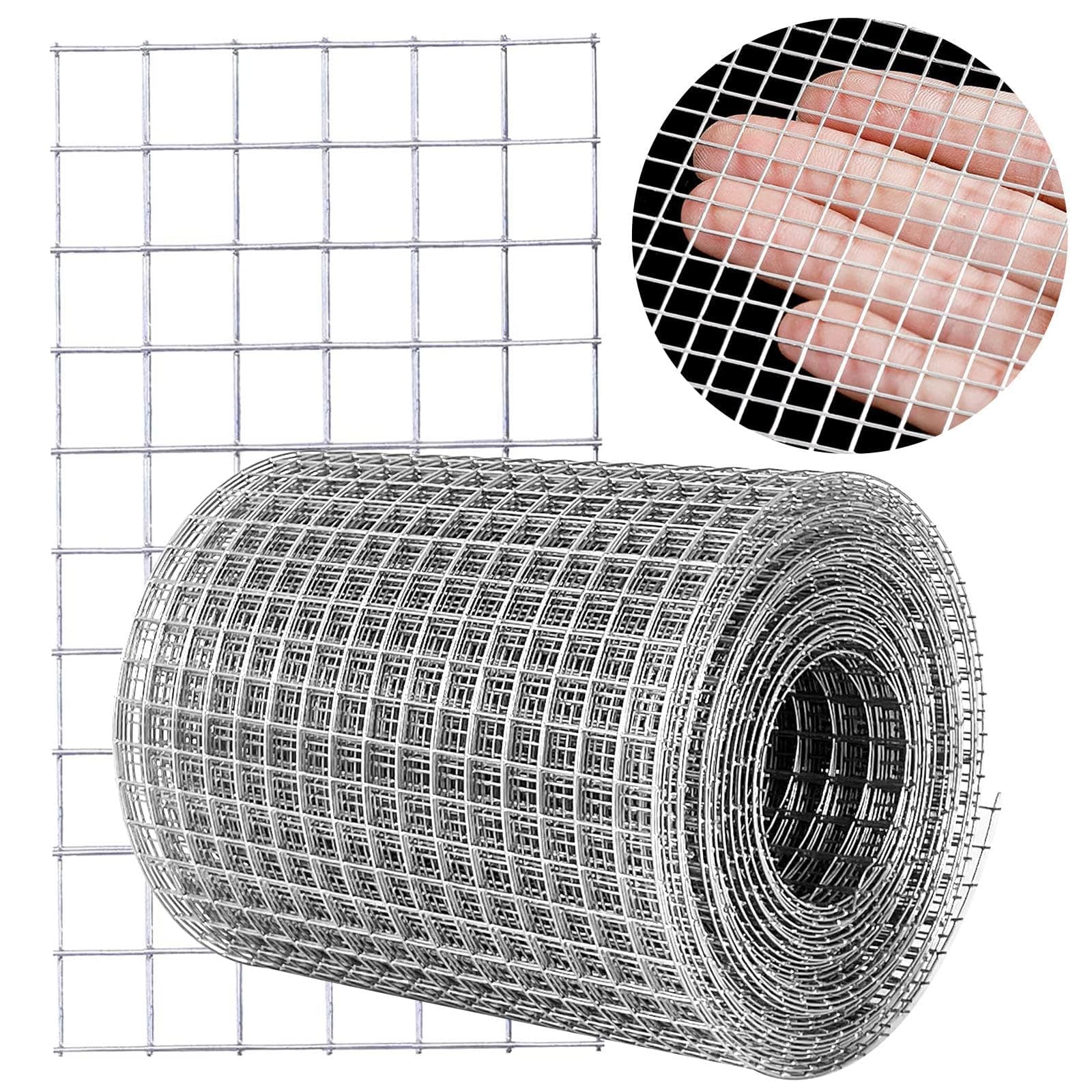 Hardware Cloth 4'' x 10' 1/4 in Galvanized Wire Mesh Roll (23 GA) Chicken Wire Fence Roll for Chicken Pen/coop Fences, Screen mesh, Rabbit/Snake Fences, Poultry enclosures, Handicraft Ma