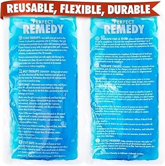 Perfect Remedy 2 Pack Gel Ice Packs For Injuries, Reusable Sports Injuries & Muscle Pains, Hot Cold Pain Relief, Knees, Back, Head, Neck (Blue, Large)