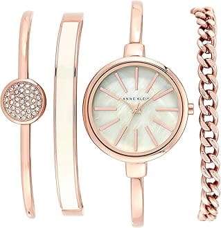 Women's Bangle Watch and Bracelet Set, AK/1470GBST