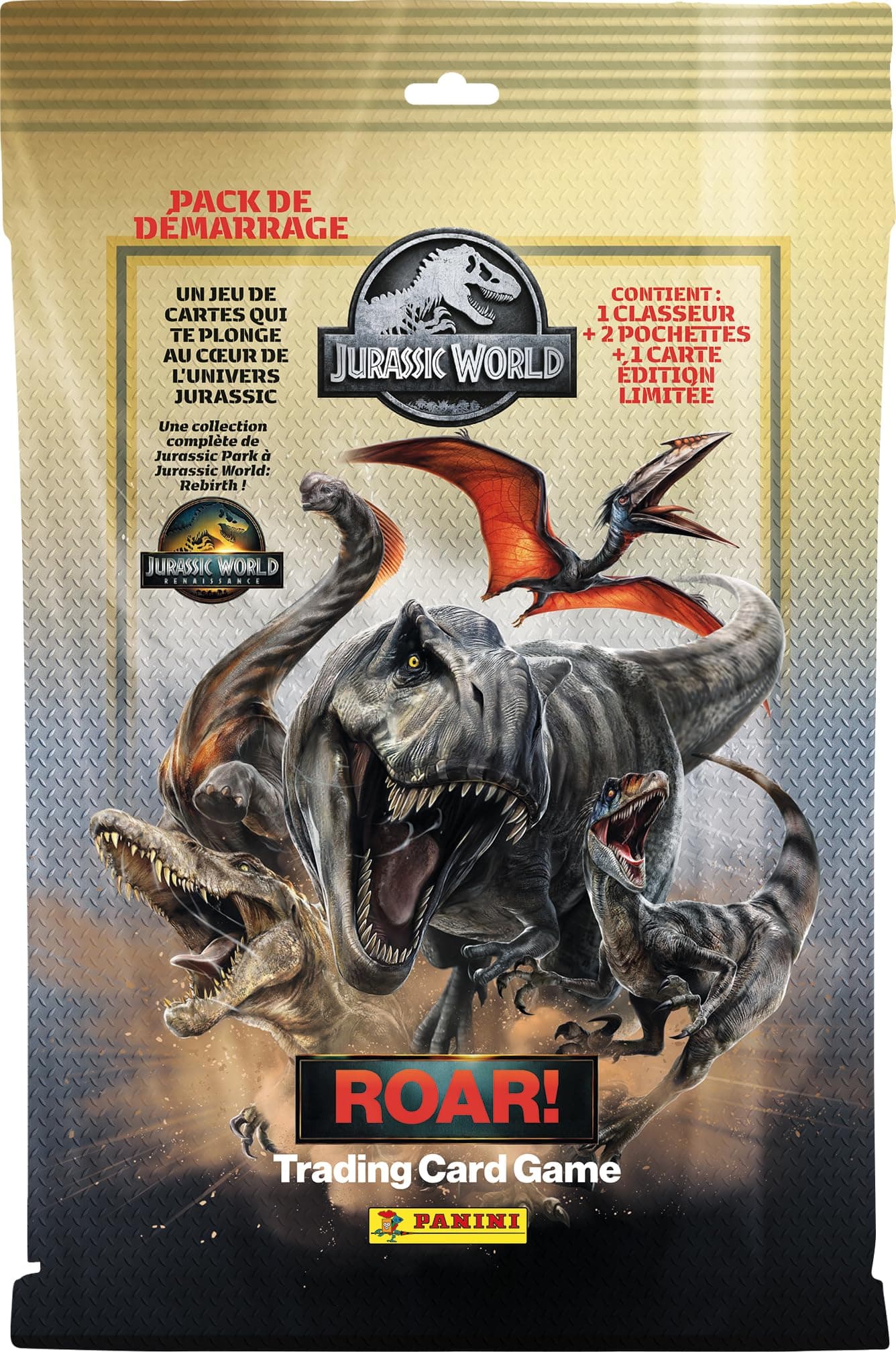 Jurassic World 4 Trading Cards Game Starter Pack (Folder + 2 Sleeves + 1 Card Limited Edition)