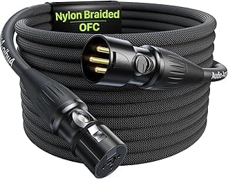 XLR Cables 15 Feet, Professional Gold-Plated Rean Connectors from Neutrik, Kevlar-Reinforced Nylon Braided Microphone Cable, Mic Cable, Durable Shielded and Balanced XLR Male to Female Cord
