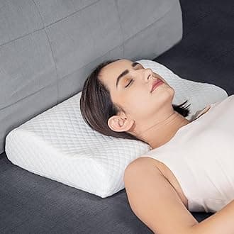 FOVERA Memory Foam Cervical Pillow | 2 Years Warranty | Orthopedic Contour Neck Support Pillow for Sleeping, Neck & Shoulder Pain, Dual Height (Standard - 21 x 13 x 4 Inch, Jacquard Cover, Pack of 2)