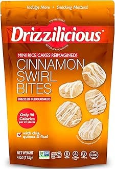 Mini Rice Cakes Cinnamon Swirl - Rice Crisps, Healthy Snack for Adults and Kids, Flavored Rice Cakes, Vegan, Gluten Free, Allergen Free, Only 90 Calories Per Serving - 4 oz (Pack of 1)
