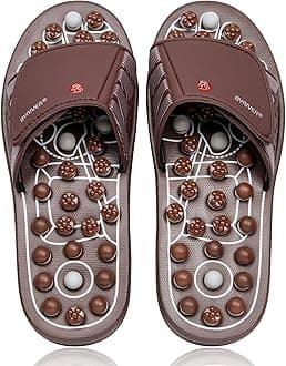 BYRIVER Foot Massage Slippers, Acupressure Sandals Sliders for Plantar Fasciitis Arthritis Feet Pain Relief, Relaxation Gifts for Women Men (03XS)