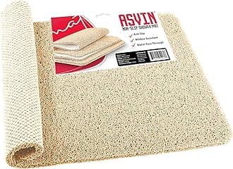 Asvin Soft Textured Beige Shower Mat Non Slip Anti Mould for Inside Shower & Bath 24x16 inch Phthalate Free Rubber Loofah Bathroom Mats for Slippery Surfaces, Quick Dry Antibacterial & Mould Resistant