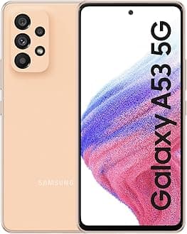 Samsung Galaxy A53 5G Mobile Phone SIM Free Android Smartphone 128 GB Peach 3 Year Warranty UK Version