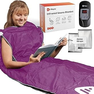 LifePro Sauna Blanket for Detoxification - Portable Far Infrared Sauna for Home Detox Calm Your Body and Mind (Regular Purple)