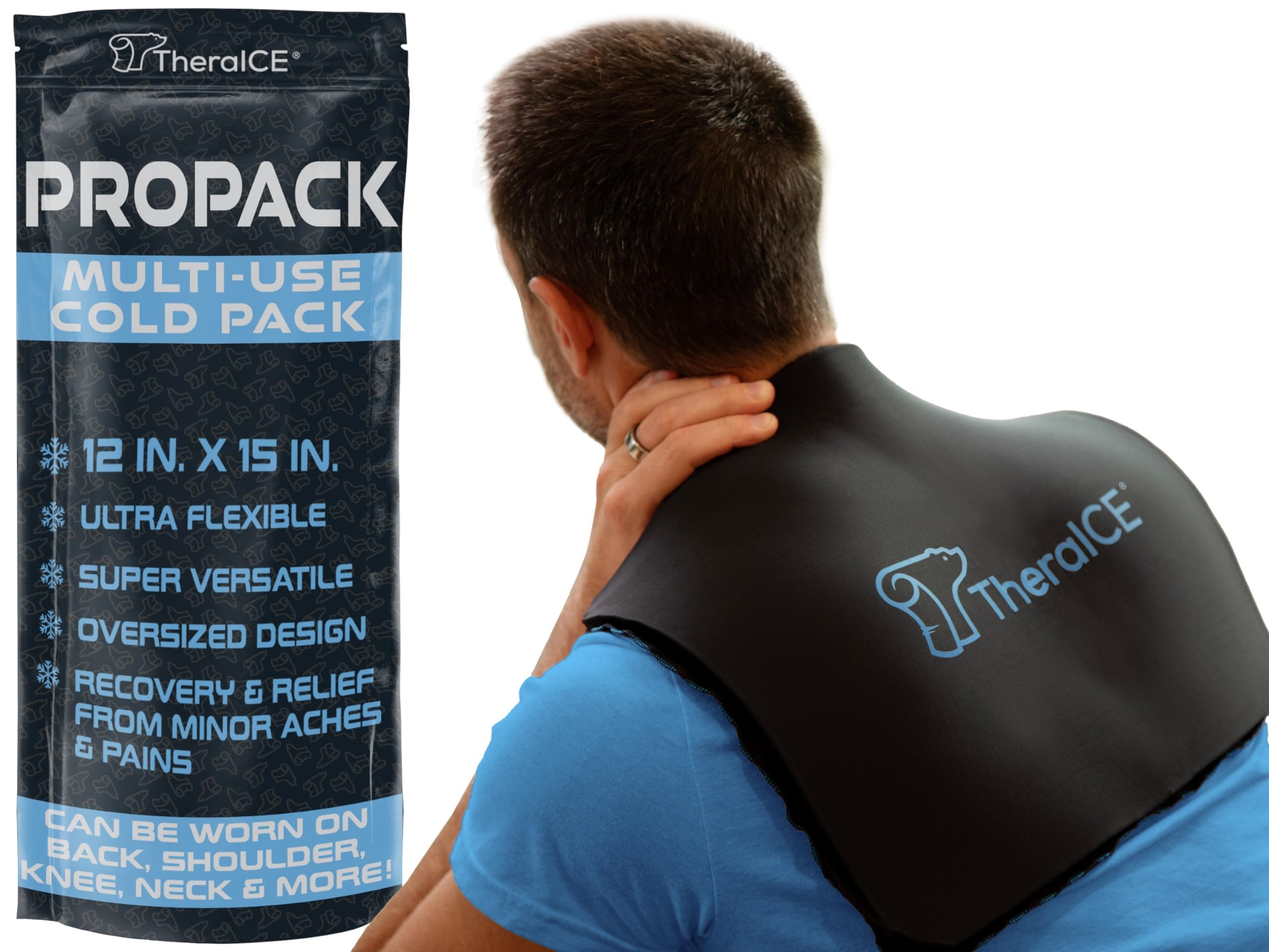 PROpack Hot & Cold Therapy Reusable Cold Gel Ice Pack - Extra Large 12x15 - Great for Muscular Back Pain, Shoulder, Hip Knee - Oversized Multipurpose Cold Icepack for Minor Aches & Pains