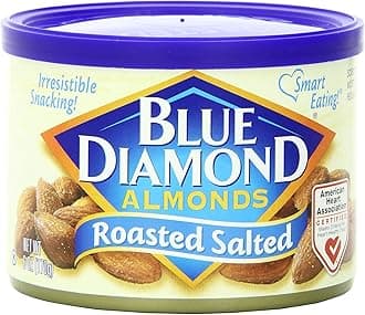 Blue Diamond Almonds, Roasted Salted Snack Nuts, 6 Ounce Can (Pack of 12)