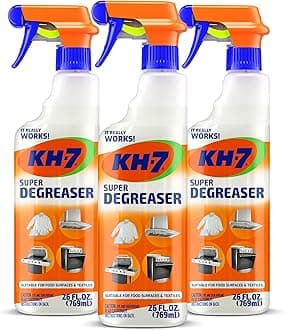 KH-7 Super Degreaser Multipurpose Cleaning Spray: The Heavy Duty All Purpose Cleaner for Your Home, Kitchen, Garage, Car & Laundry | Total Cleaner & Powerful Grease Remover, 26 oz (3 Pack)