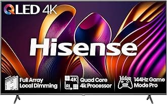 Hisense 75 Inch 144Hz 4K QLED Smart Gaming TV 75E7NQTUK PRO - Full Array Local Dimming, Dolby Vision Atmos, Freesync, Subwoofer, Vidaa OS with Freely, Youtube, Netflix and Disney+ (2024 Model)