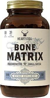 Heart & Soil Grass Fed Bone Matrix — Supports Bone and Joint Health, Strength, and Flexibility (180 Capsules)