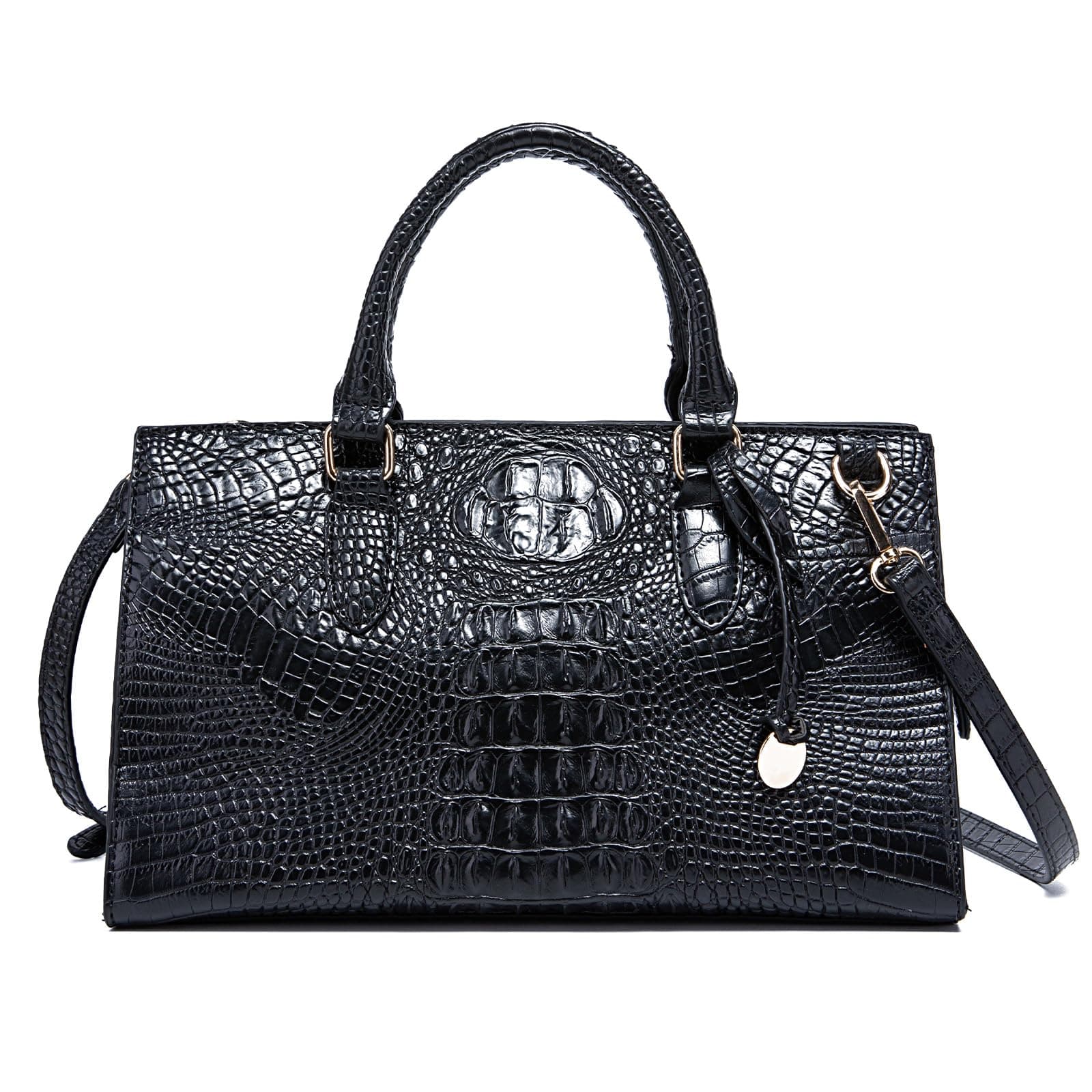 Crocodile Pattern Gradient Top Handle Satchel Large Capacity Tote Bag