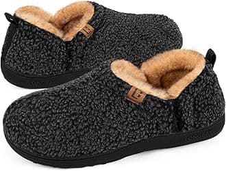 LongBay Men's Slippers Warm Bedroom House Shoes Slip-On Memory Foam Winter House Slippers for Indoor Outdoor