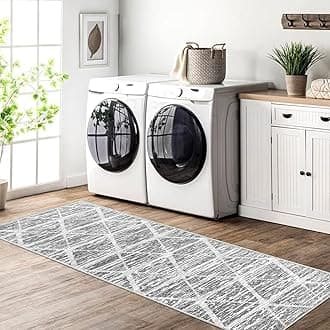 Calore Carpet Runners for Hallways Non Slip Washable Runner Rugs Long Soft Kitchen Runner Grey Hallway Hall Runners for Bedroom Hallways Living Room Kitchen (Ivory/Grey, 60 x 300 cm)
