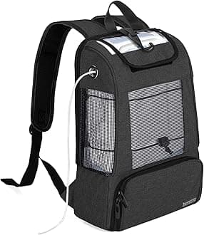 Universal Poc Travel Carrying Bag with Mesh Panels for Breathability for Portable Oxygen Concentrators, Black