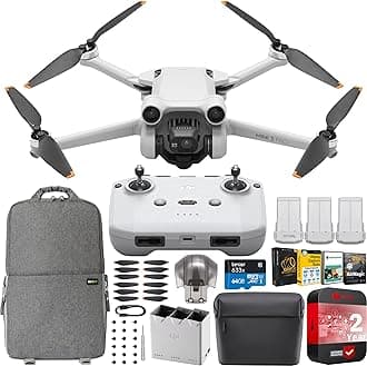 DJI Mini 3 Pro Camera Drone Quadcopter + RC-N1 Controller (No Screen) + Fly More Kit Plus, 4K/60fps Video, 48MP, Tri-Directional Obstacle Sensing, 3 Battery Bundle w/Deco Gear Backpack + Accessories