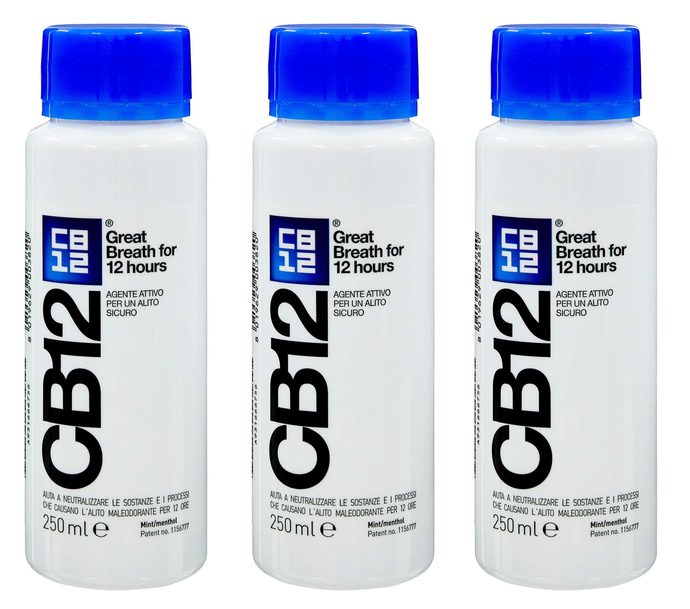 CB12 250Ml 3 Pack Mint/Menthol Mouthwash