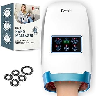 LifePro Legra Hand Massager with Heat and Compression - Finger, Wrist, and Palm Massager with 5 Modes - Pressure Point Therapy for Sensitive Hands, Relaxation, and Comfort