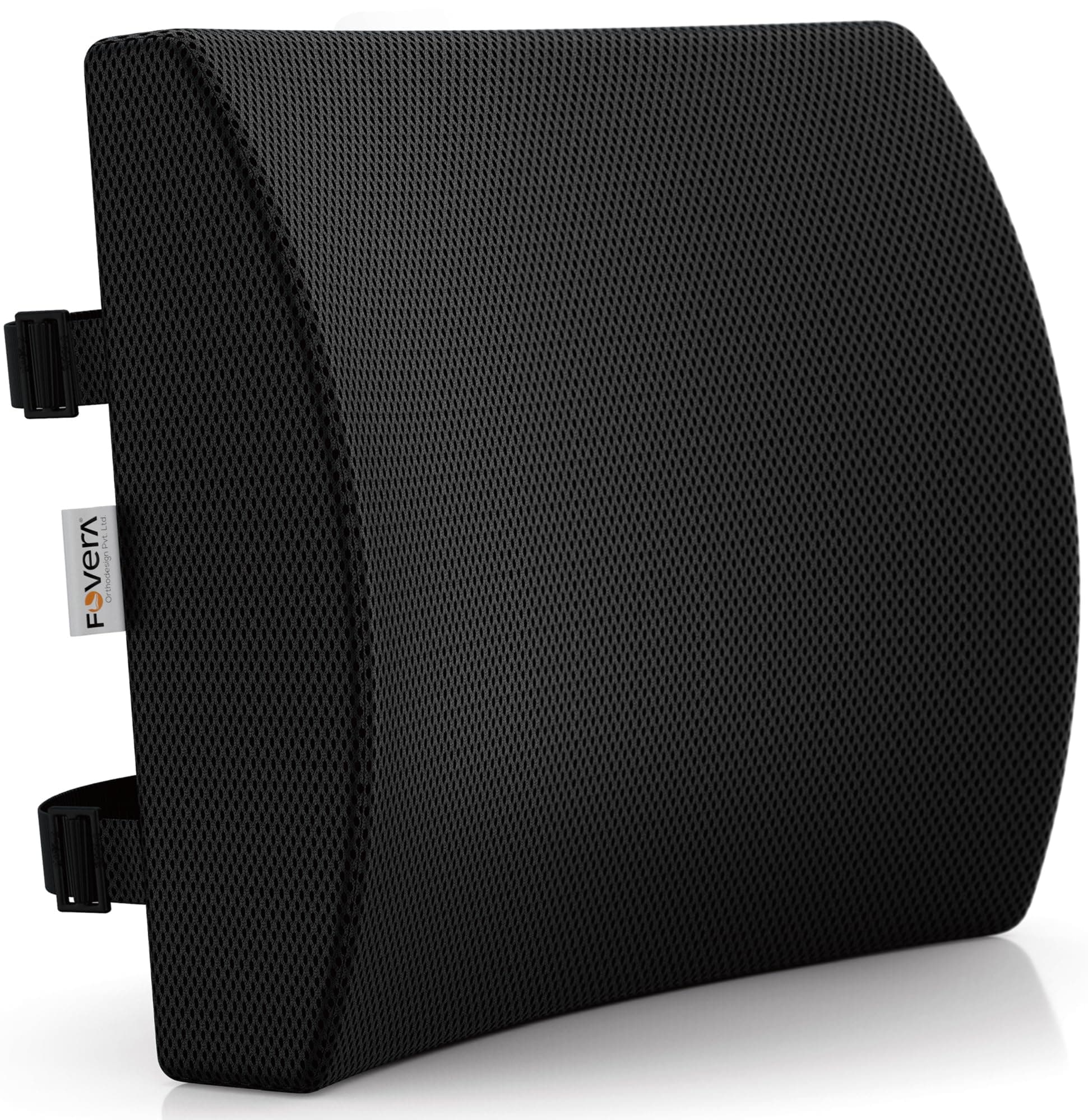 FOVERA Lumbar Support for Chair, Orthopedic Back Support Memory Foam Backrest Cushion - Designed for Back Pain Relief - Ideal Back Pillow for Computer/Office Chair (Mesh Black, Standard)