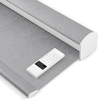 Motorized Blackout Window Blinds Customize Width (23-95 Inches) Remote Control Wireless and Rechargeable Roller Shades Blinds for Windows, Home, Office, Hotel, Club, Restaurant(82164C)