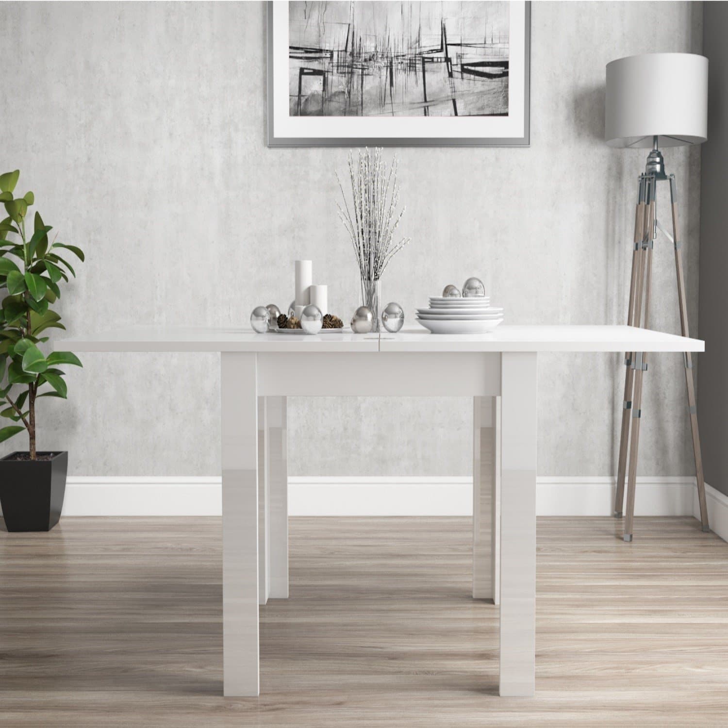 Vivienne Flip Top White High Gloss Dining Table