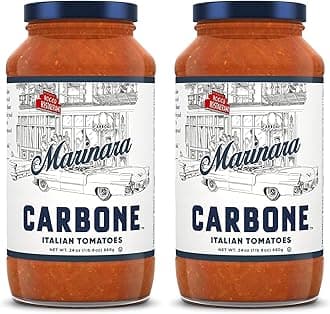 Carbone Marinara Pasta Sauce | Tomato Sauce Made with Fresh & All-Natural Ingredients | Non GMO, Vegan, Gluten Free, Low Carb, 24 Fl Oz (Pack of 2)