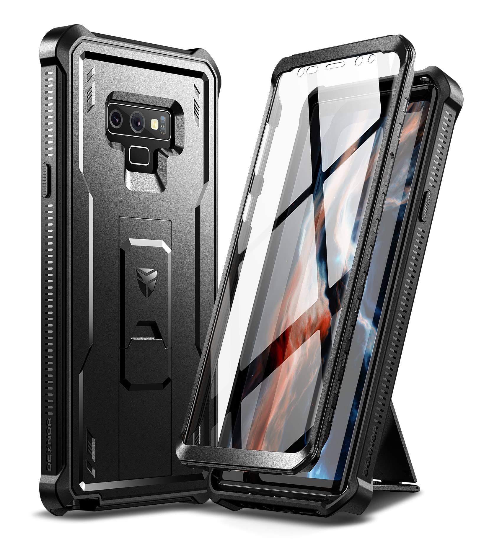Full Body Case for Samsung Galaxy Note 9/6.4 inches, [Built in Screen Protector and Kickstand] Heavy Duty Military Grade Protection Shockproof Protective Cover for Galaxy Note 9,Black