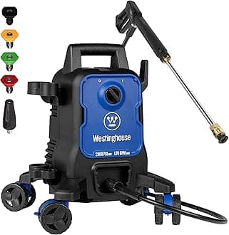 Westinghouse ePX3100 Electric Pressure Washer, 2300 Max PSI 1.76 Max GPM with Anti-Tipping Technology, Onboard Soap Tank, Pro-Style Steel Wand, 5-Nozzle Set, for Cars/Fences/Driveways/Home/Patios