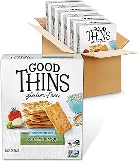 Good Thins Garden Veggie Rice Snacks Gluten Free Crackers, Bulk Snack Crackers, 6 - 3.5 oz Boxes