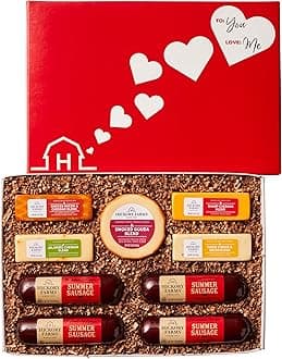 Hickory Farms Farmhouse Meat and Cheese Gift Basket (Large) - With Love Box Set | Charcuterie Board Food | Summer Sausage | Father's Day | Mother's Day | Easter | Christmas | Holiday | Housewarming | Gourmet | Sympathy | Care Package