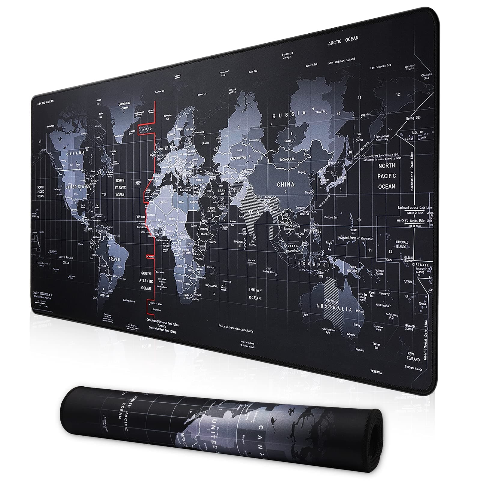 XXL Professional Large Mouse Pad & Computer Game Mouse Mat (35.4x15.7x0.1IN, Map) (90 * 40 Map)