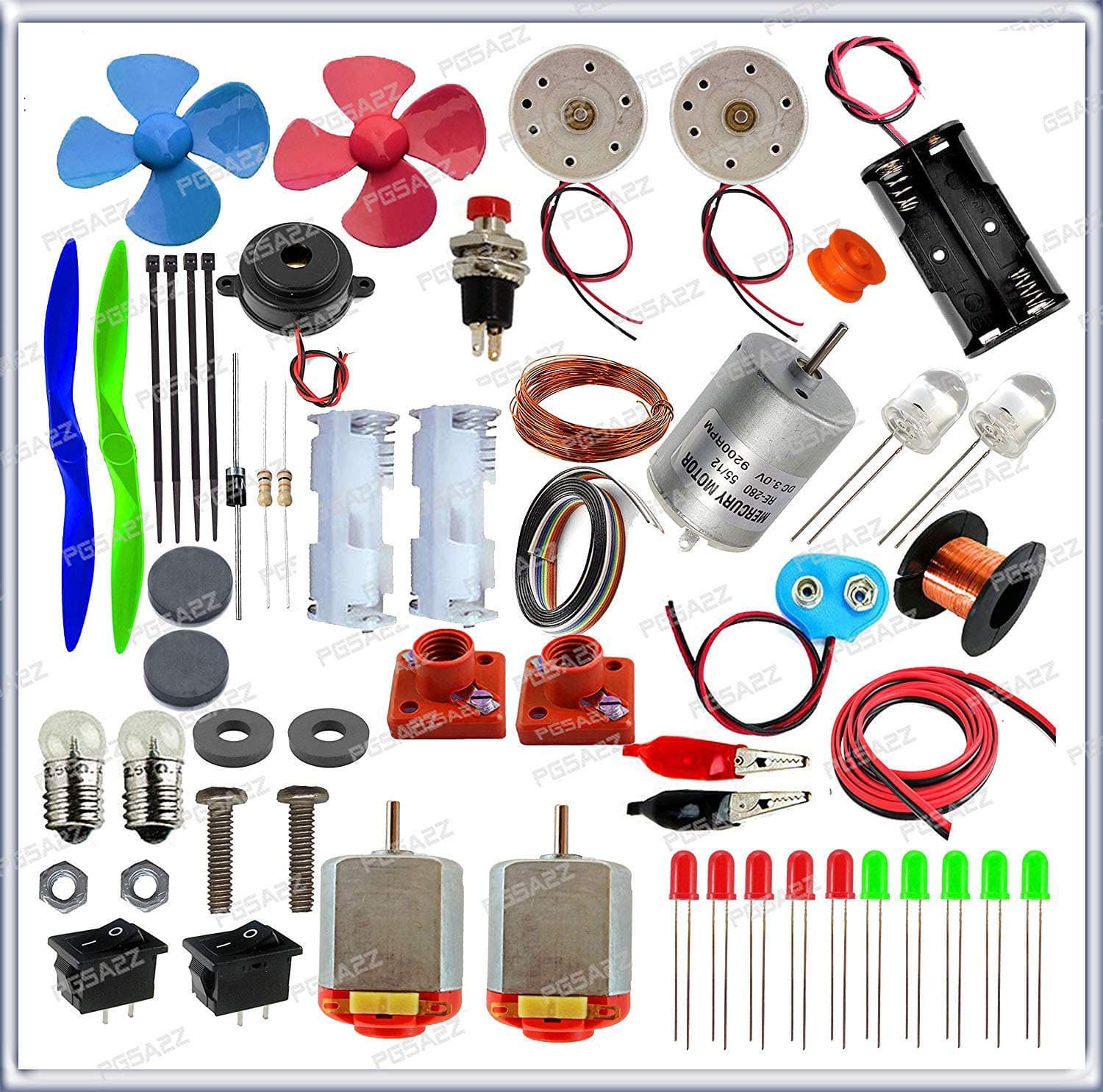 NPG Brain Experimental Activity Kit 65 Items in A Kit Items Loose Parts Materials Science Project Kit.(Multi Color)