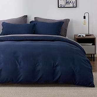 Bedsure Navy Blue Duvet Cover Full Size - Soft Double Brushed Duvet Cover for Kids with Zipper Closure, 3 Pieces, Includes 1 Duvet Cover (80"x90") & 2 Pillow Shams, NO Comforter