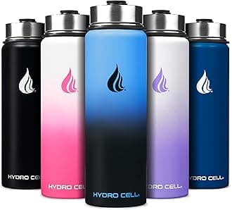 Stainless Steel Insulated Water Bottle with Straw - For Cold & Hot Drinks - Metal Vacuum Flask with Screw Cap and Modern Leakproof Sport Thermos for Adults (Blue/Black 24oz)